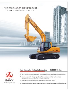 Sany SY230C Specifications