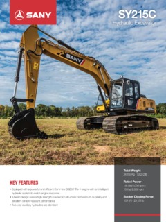 Sany SY215C Specifications