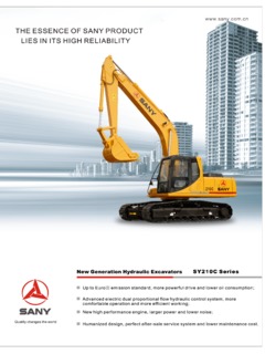 Sany SY210C Specifications