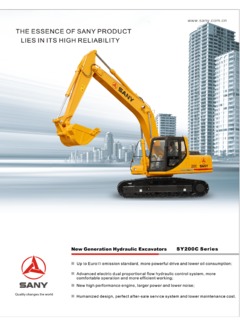 Sany SY200C Specifications
