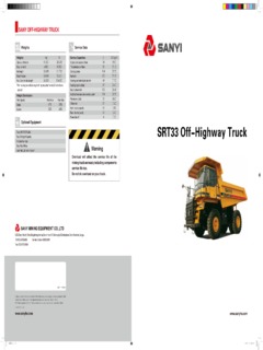 Sany SRT33 Specifications