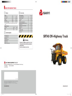 Sany SRT45 Specifications
