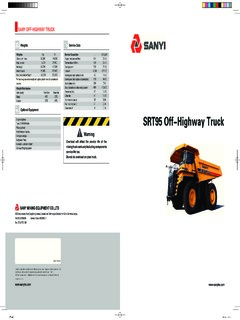 Sany SRT95 Specifications