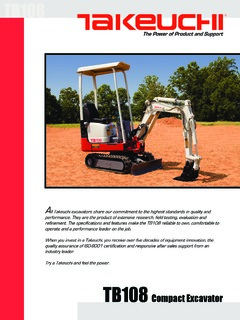 Takeuchi TB108 Specifications