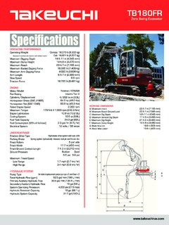 Takeuchi TB180FR Specifications