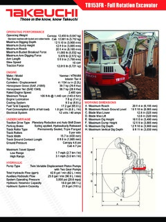Takeuchi TB153FR Specifications
