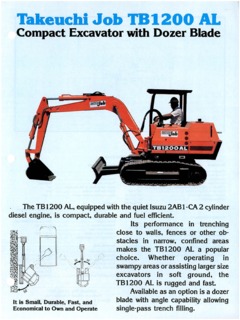 Takeuchi TB1200AL Specifications