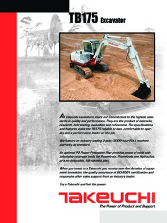 Takeuchi TB175 Specifications