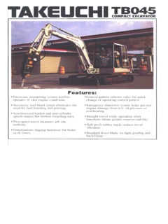 Takeuchi TB045 Specifications