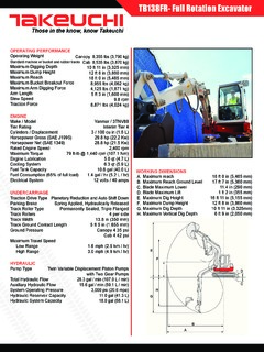 Takeuchi TB138FR Specifications
