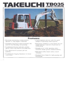 Takeuchi TB035 Specifications