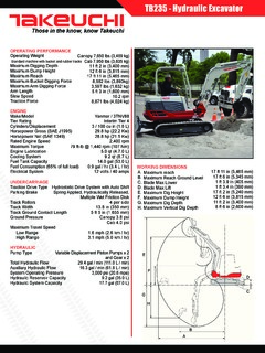 Takeuchi TB235 Specifications
