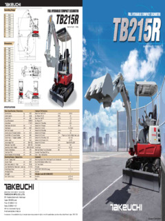 Takeuchi TB215R Specifications