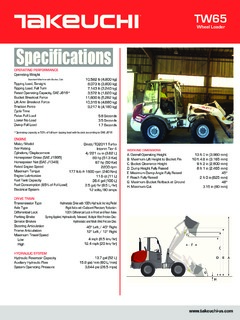 Takeuchi TW65 Specifications