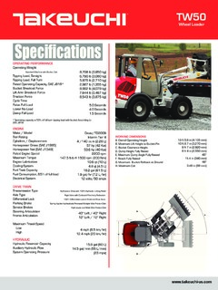 Takeuchi TW50 Specifications