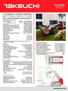 Takeuchi TL240 Specifications