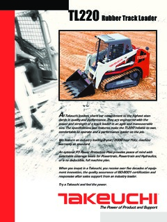 Takeuchi TL220 Specifications