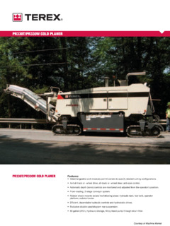 Terex PR330W Specifications