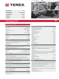 Liebherr TW70 Specifications