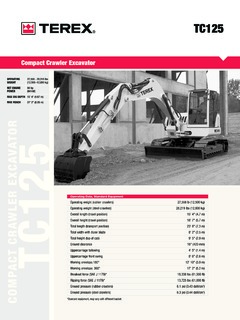 Terex TC125 Specifications