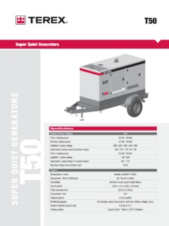 Terex T50 Specifications
