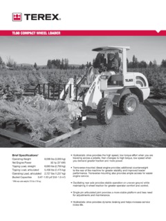 Terex TL60 Specifications