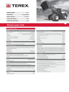 Terex TL420 Specifications