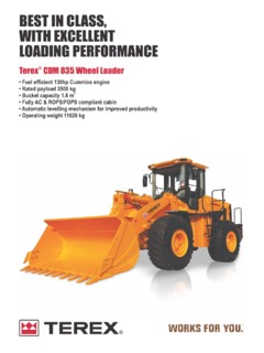 Terex CDM 835 Specifications