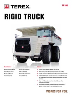 Terex TR100 Specifications