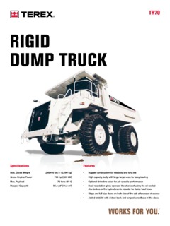 Terex TR70 Specifications