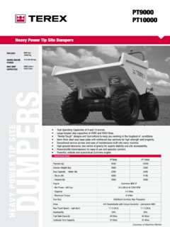 Terex PT9000 Specifications