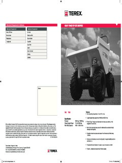 Terex TA9 Specifications