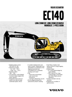 Volvo CE EC140 Specifications