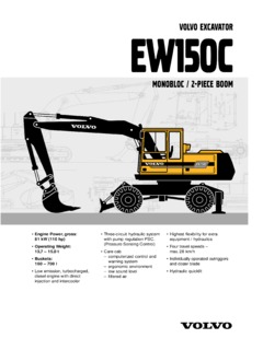 Volvo CE EW150C Specifications