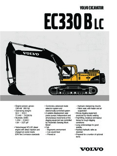 Volvo CE EC330B Specifications