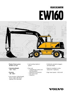 Volvo CE EW160 Specifications