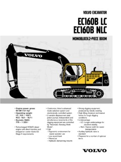 Volvo CE EC160B LC Specifications