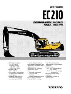 Volvo CE EC210 Specifications