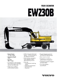 Volvo CE EW230B Specifications