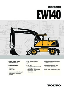 Volvo CE EW140 Specifications