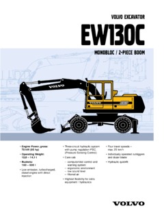 Volvo CE EW130C Specifications