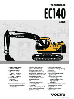 Volvo CE EC140LCM Specifications