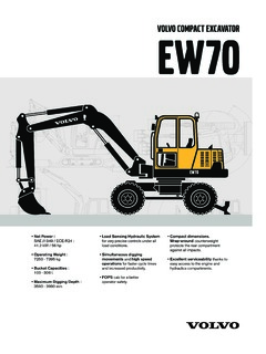 Volvo CE EW70 Specifications