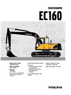 Volvo CE EC160 Specifications