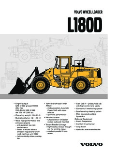 Volvo CE L180D High-Lift Specifications