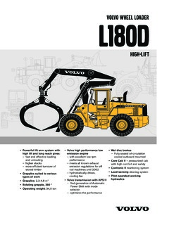 Volvo CE L180D High-Lift Specifications