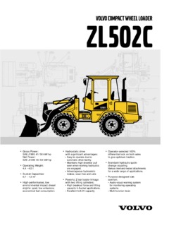 Volvo CE ZL502C Specifications