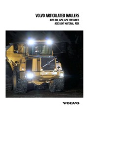 Volvo CE A25C LIGHT MATERIAL Specifications