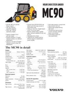 Volvo CE MC90 Specifications