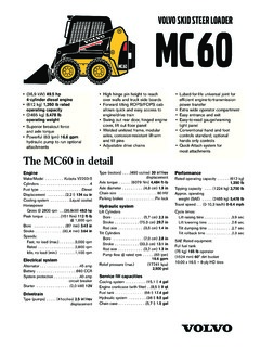 Volvo CE MC60 Specifications
